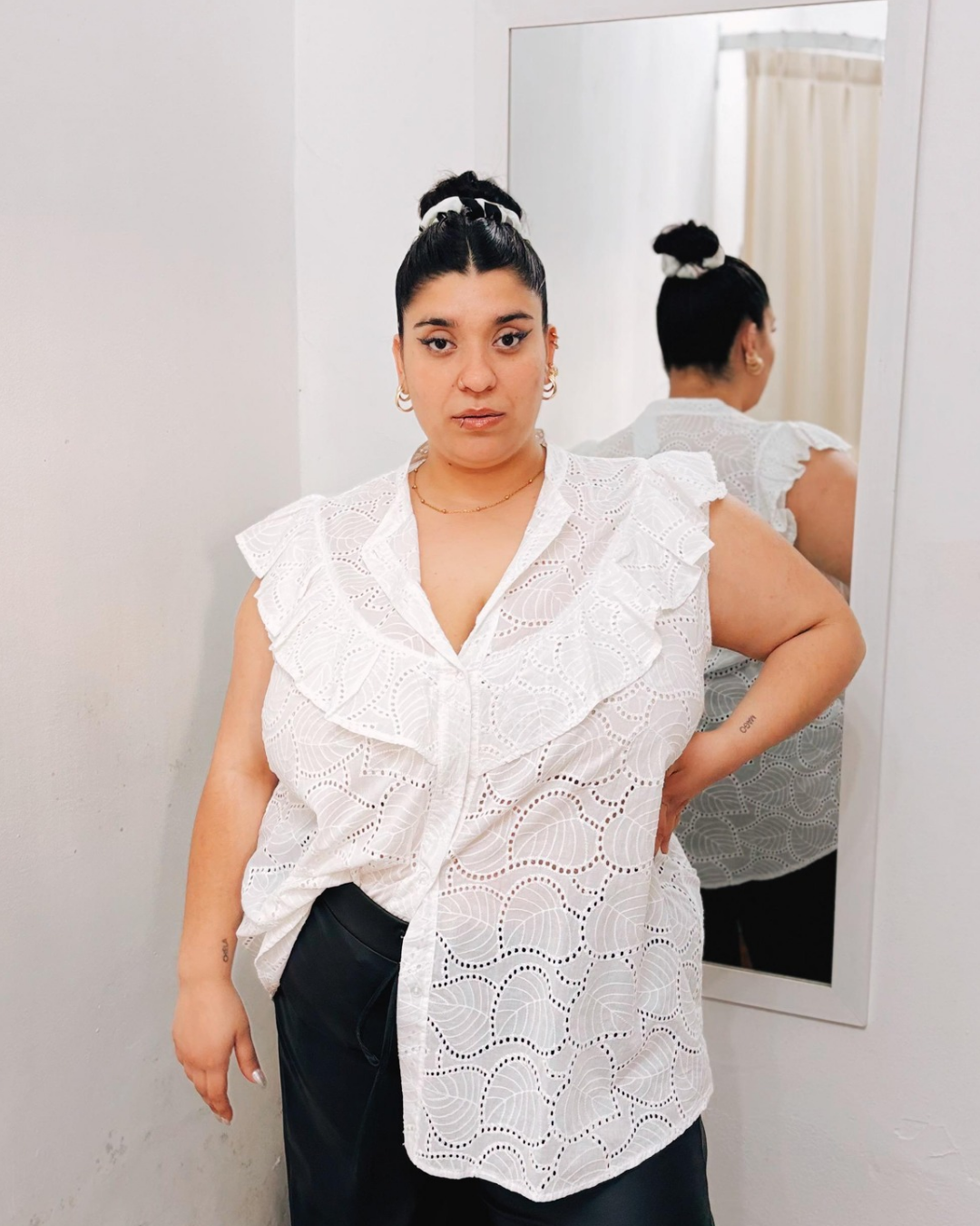 Camisa de broderie de algodon - Image 2