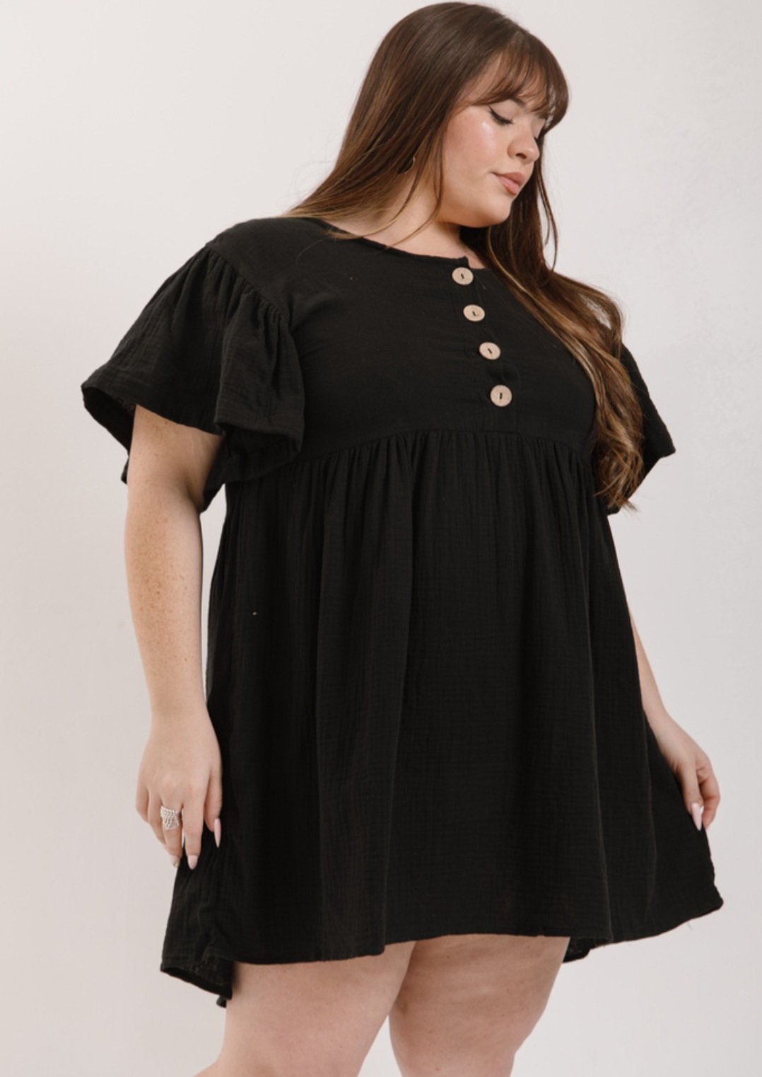 Vestido abotonado negro - Image 4