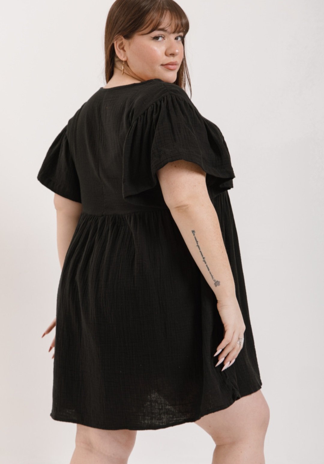 Vestido abotonado negro - Image 2