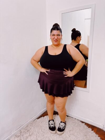 pollera volados oversize mujer microfibra elastizada cómoda canchera